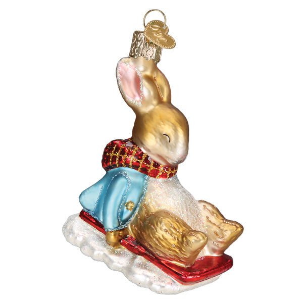Peter Rabbit On Sled Ornament - themonogram manor 