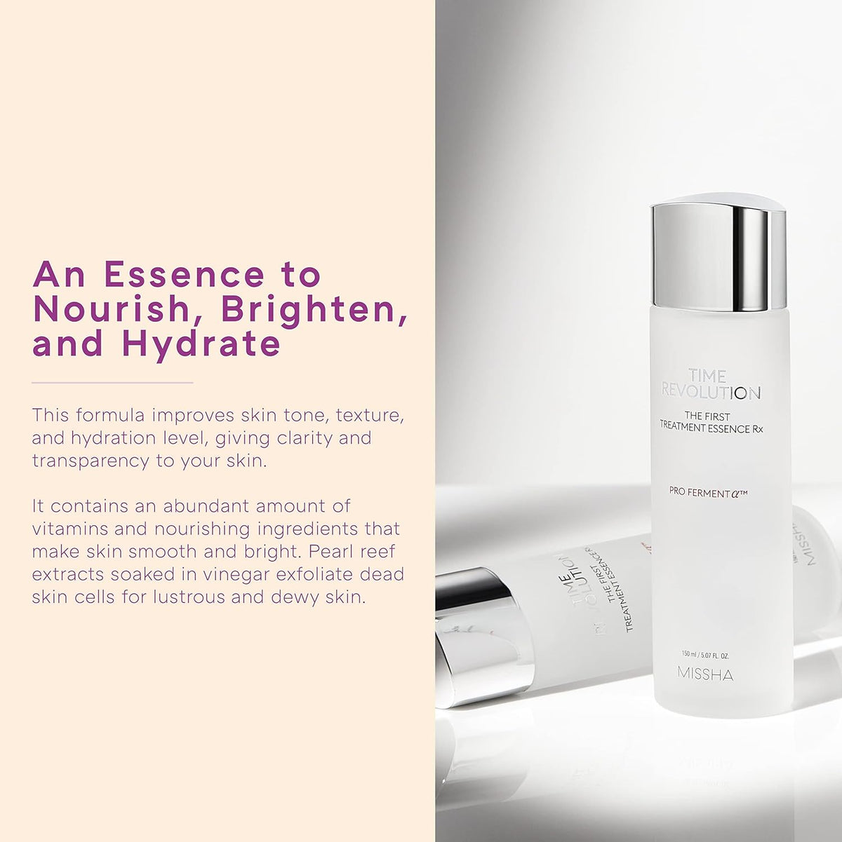 Time Revolution the First Essence RX (4Th Gen) 5.07 Fl Oz/150Ml, Korean Face Essence, Hydrating Facial Toner, Skin Smoothing & Ph Balancing Toner for All Skin Types - themonogram manor 