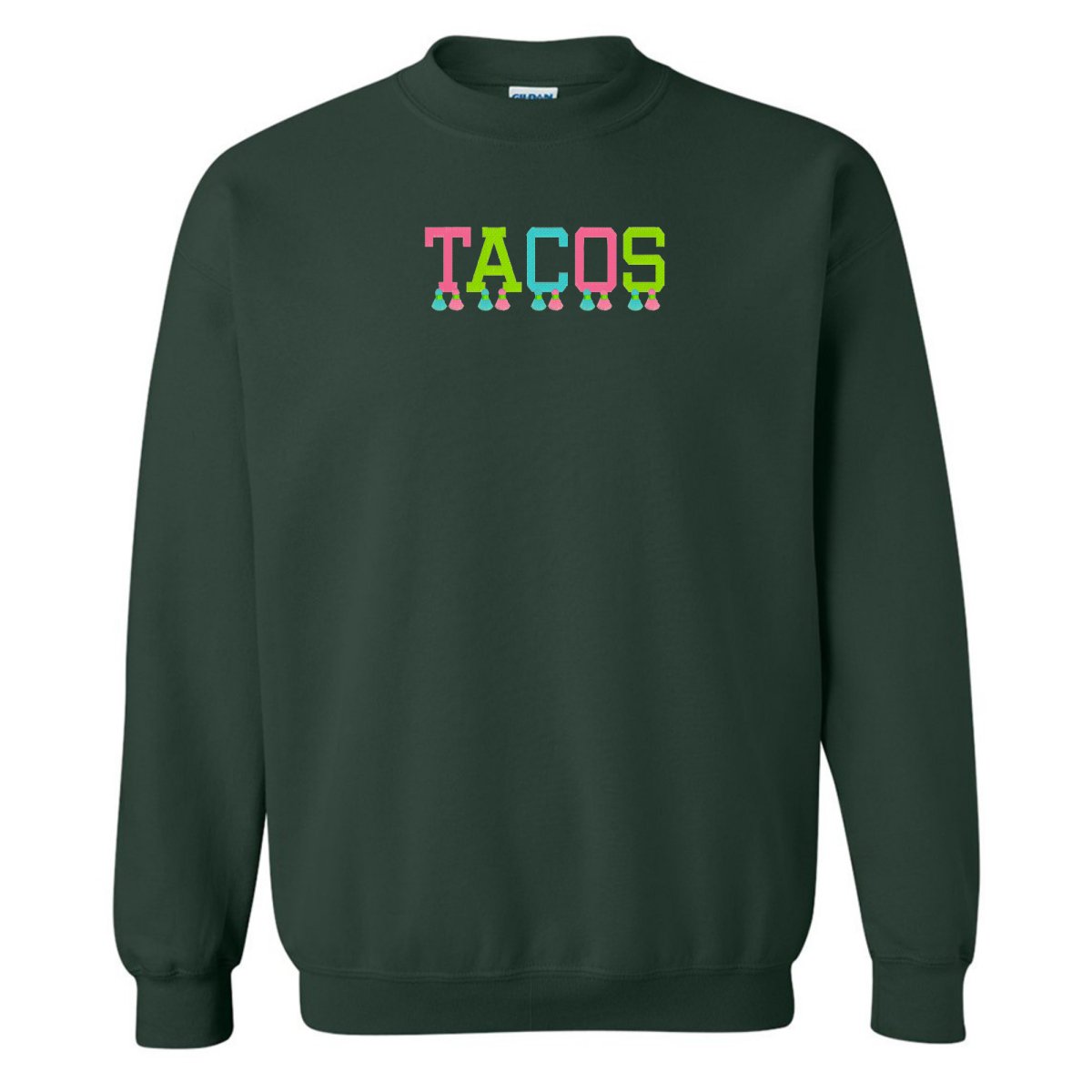 Embroidered Tasseled 'Tacos' Sweatshirt - themonogram manor 