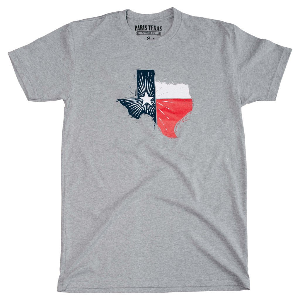 Texas State Flag T-Shirt - Heather Gray - themonogram manor 