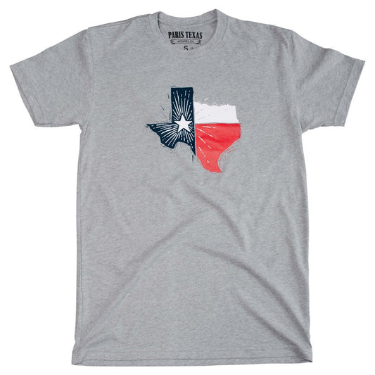 Texas State Flag T-Shirt - Heather Gray - themonogram manor 
