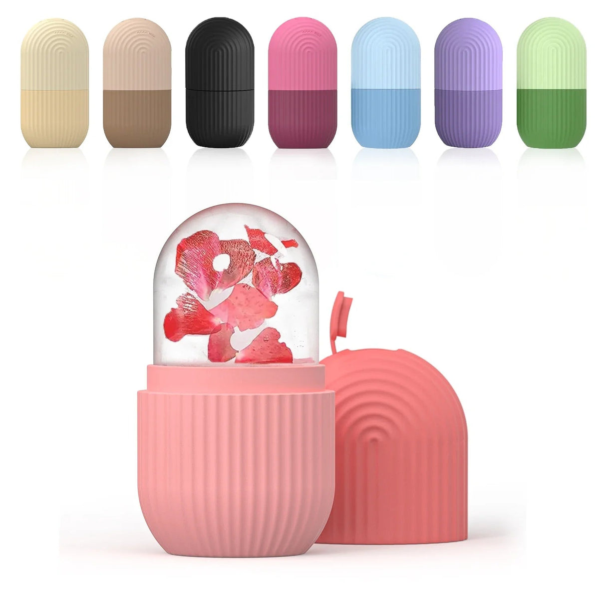 Upgraded Ice Roller Face and Eye Beauty Massage Silicone Ice Cubes Tighten Skin Reduce Skin Temperature Skin Care Tool - themonogram manor 