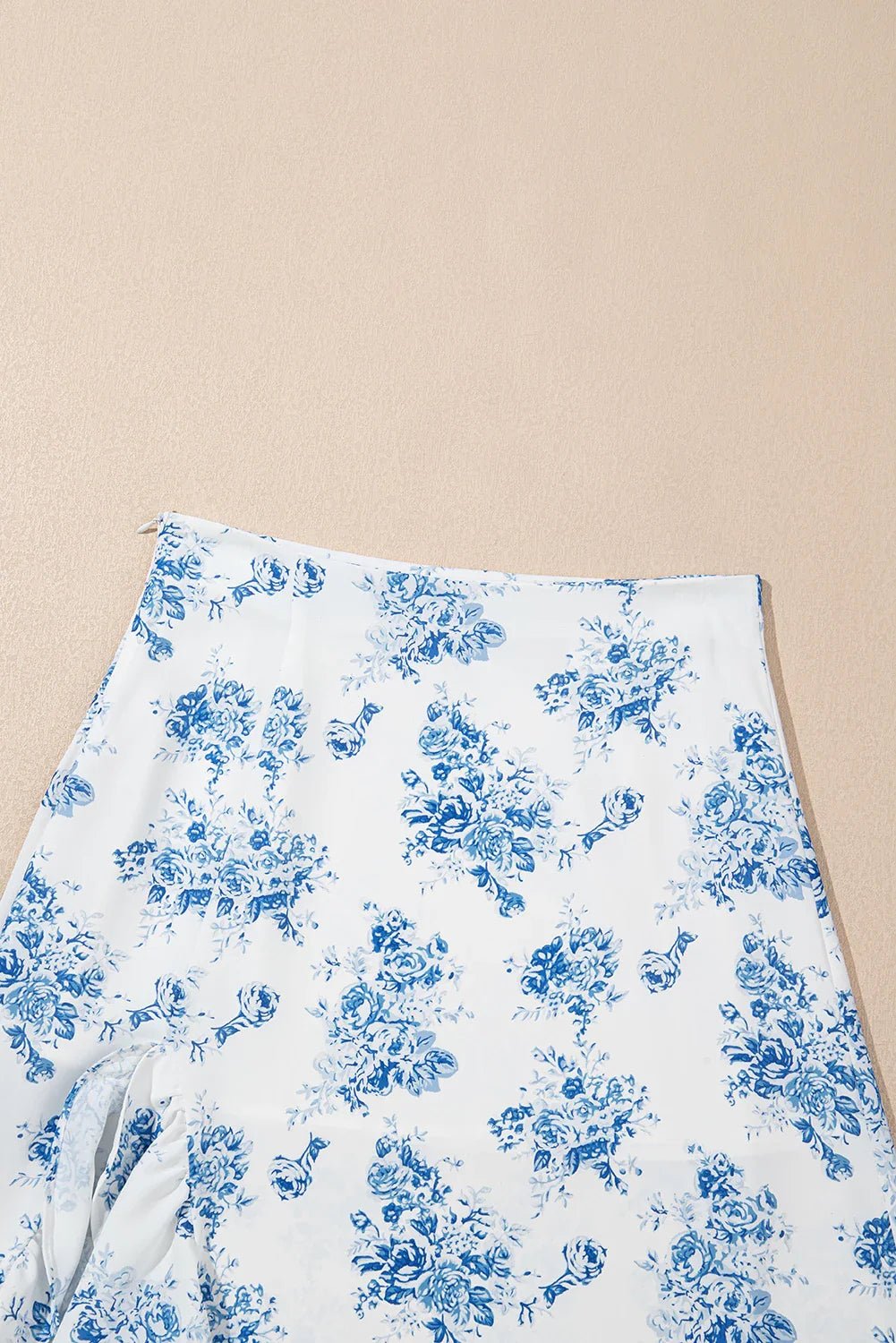 Floral Boho High Waist Ruffle Split Maxi Skirt - themonogram manor 