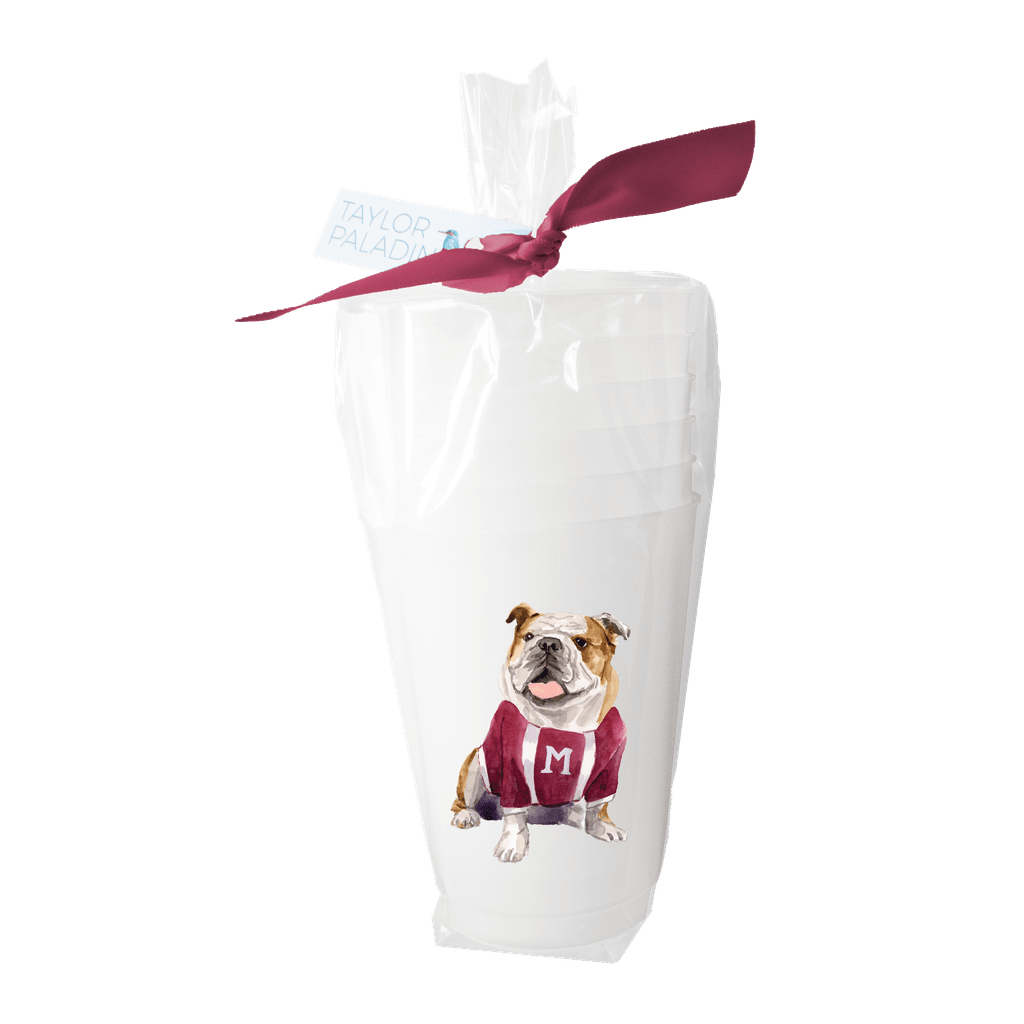 Maroon Bulldog Frosted Cup - themonogram manor 