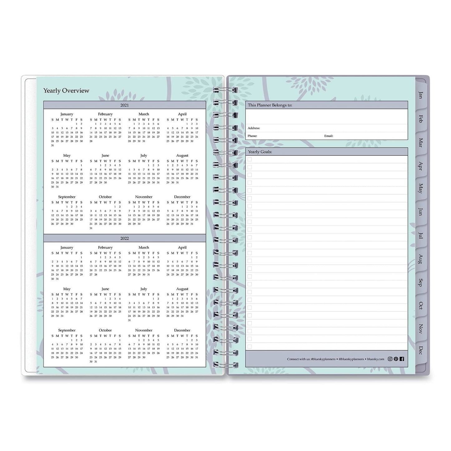 Blue Sky Rue Du Flore Weekly/Monthly Planner, Rue Du Flore Artwork, 8 x 5, Jade/Lavender Cover, 12 - Month (Jan to Dec): 2023 - themonogram manor 