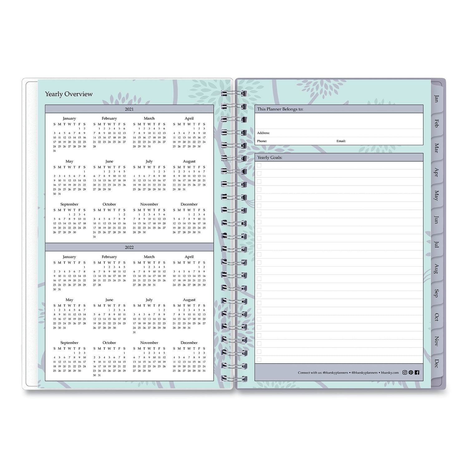 Blue Sky Rue Du Flore Weekly/Monthly Planner, Rue Du Flore Artwork, 8 x 5, Jade/Lavender Cover, 12 - Month (Jan to Dec): 2023 - themonogram manor 