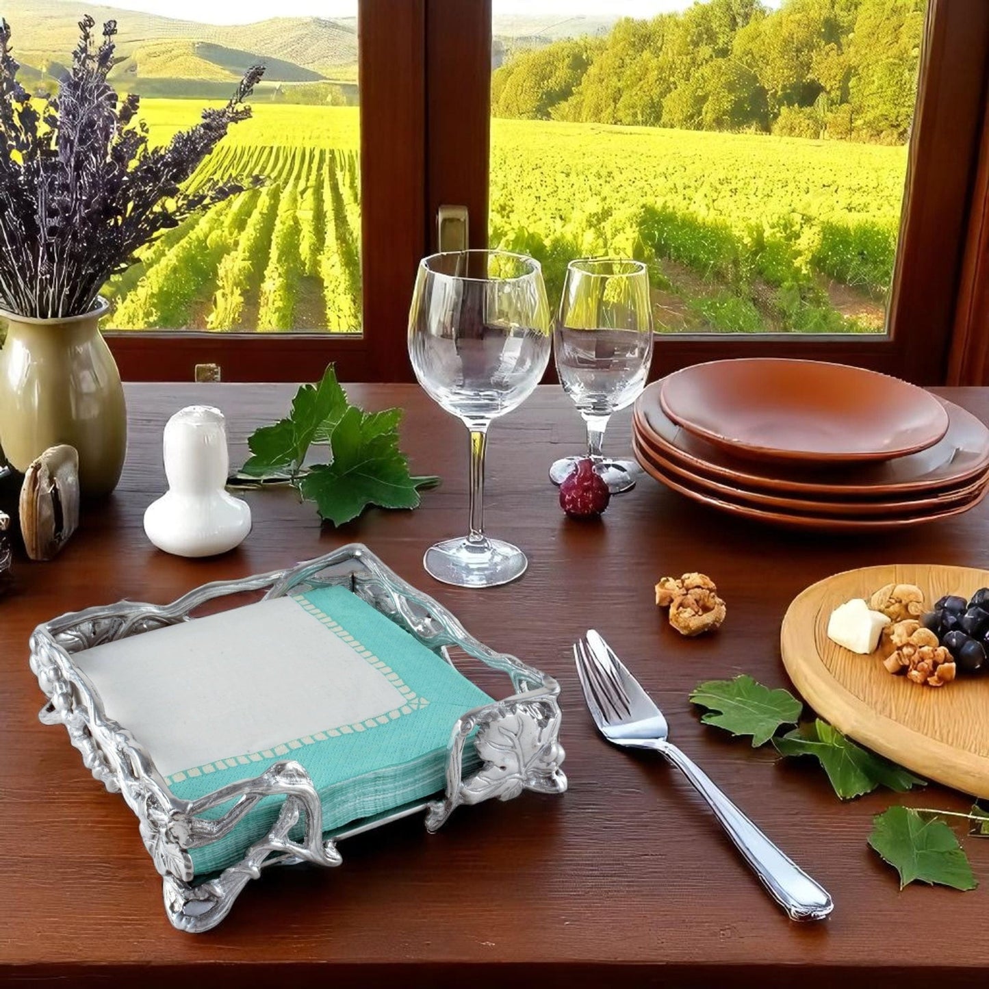 Grape Open Vine Napkin Box - themonogram manor 