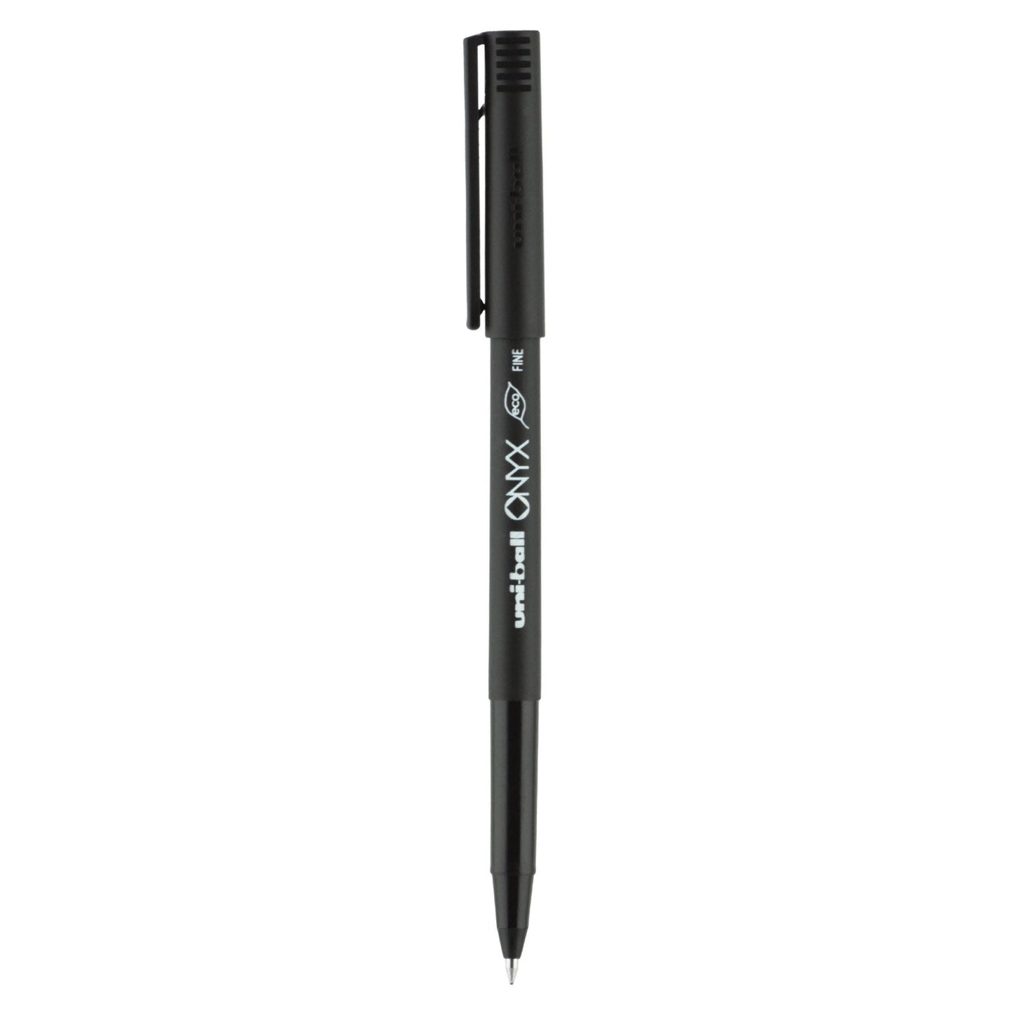 uniball ONYX Roller Ball Pen, Stick, Fine 0.7 mm, Black Ink, Black Matte Barrel, Dozen - themonogram manor 