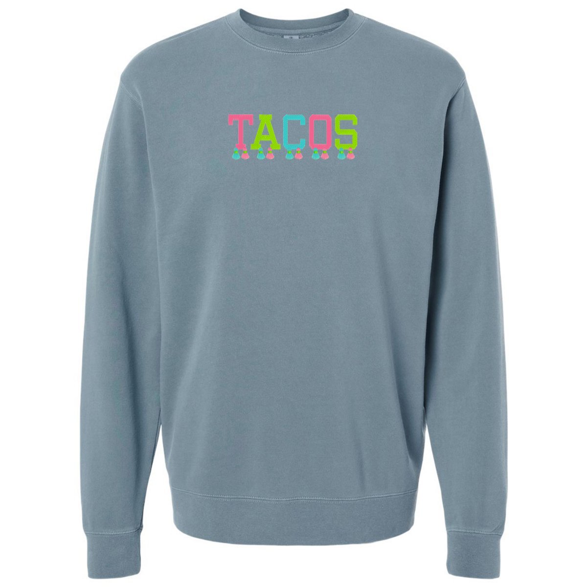 Embroidered Tasseled 'Tacos' Cozy Crew - themonogram manor 