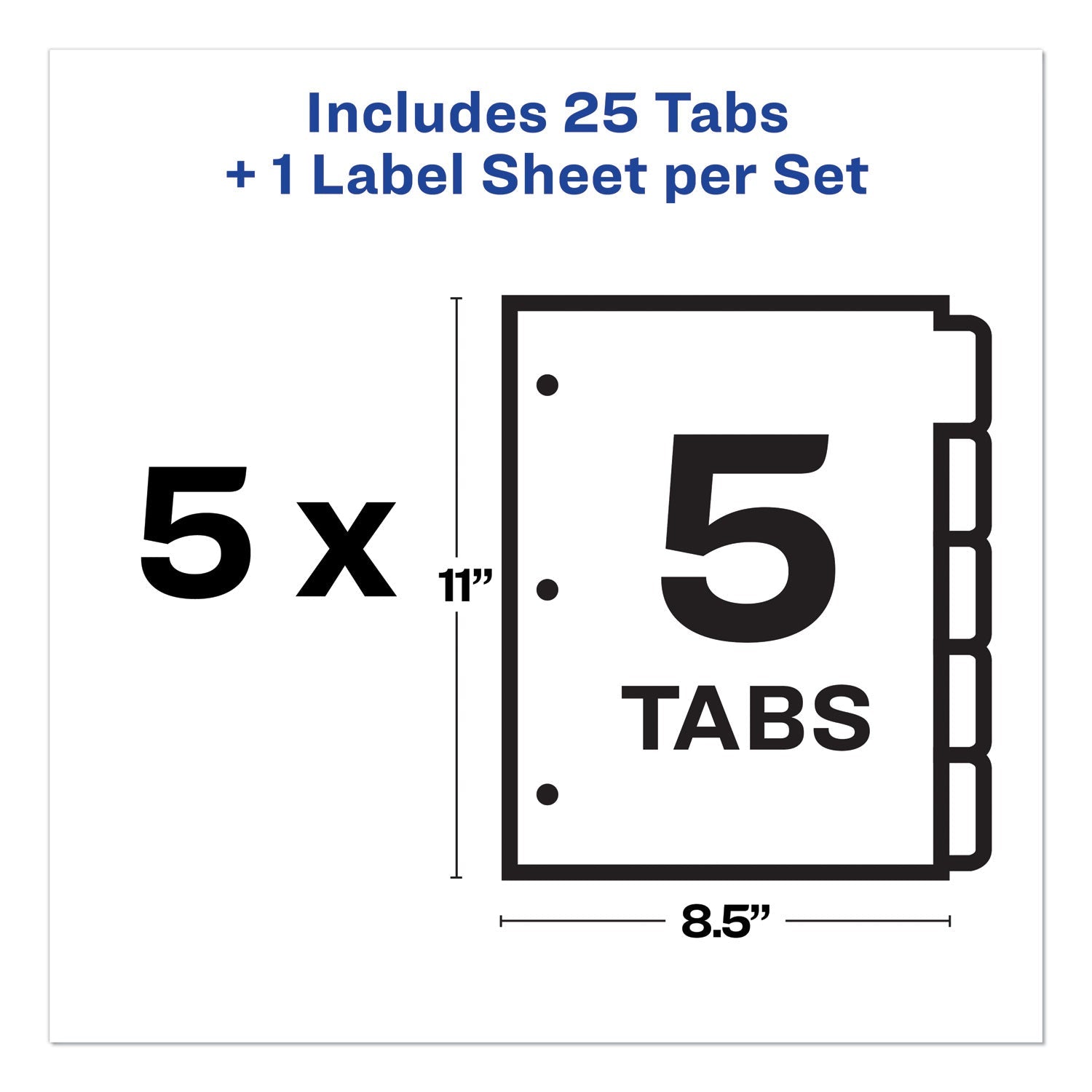 Avery Print and Apply Index Maker Clear Label Plastic Dividers with Printable Label Strip, 5 - Tab, 11 x 8.5, Assorted Tabs, 5 Sets - themonogram manor 