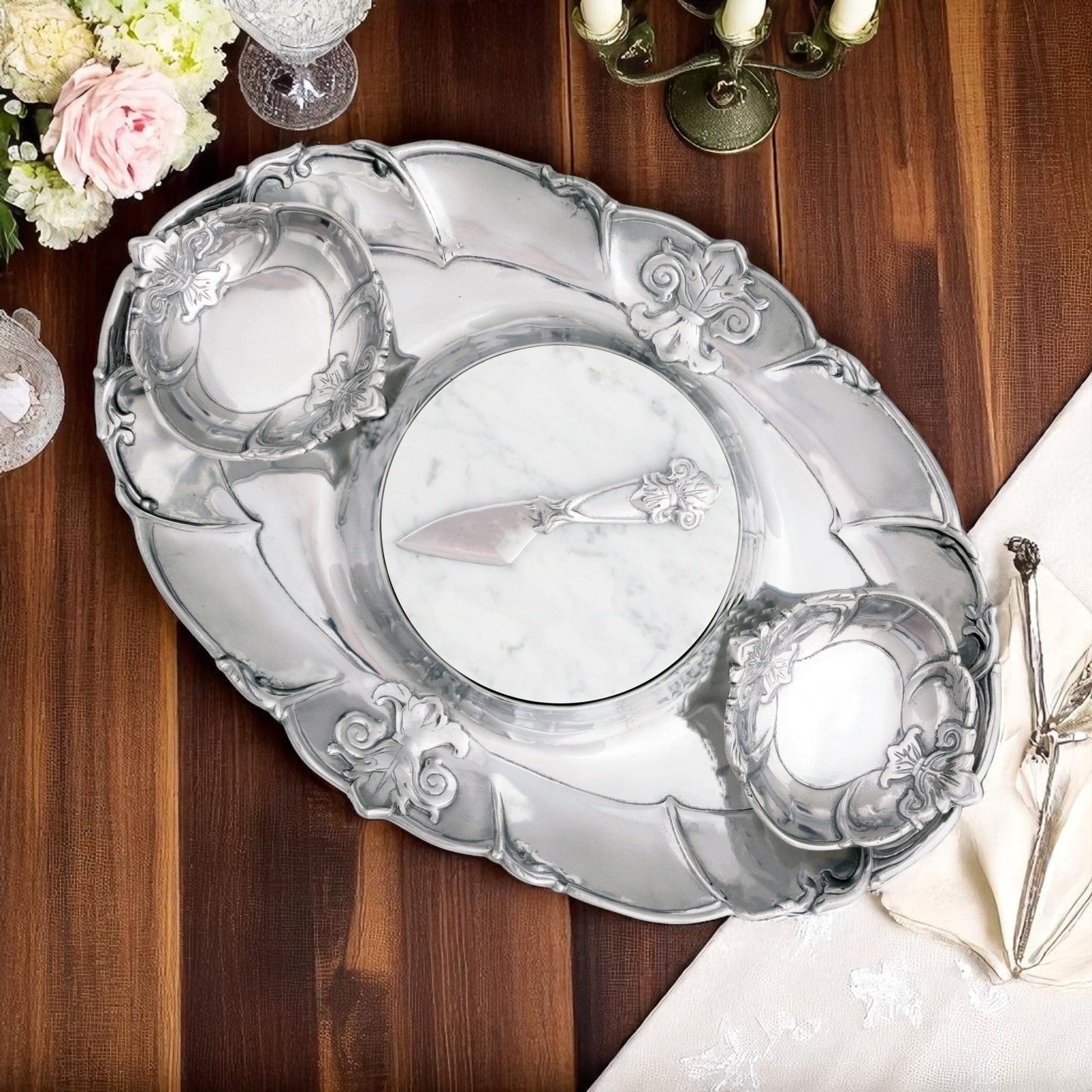 Fleur-De-Lis Tray Entertainment - themonogram manor 