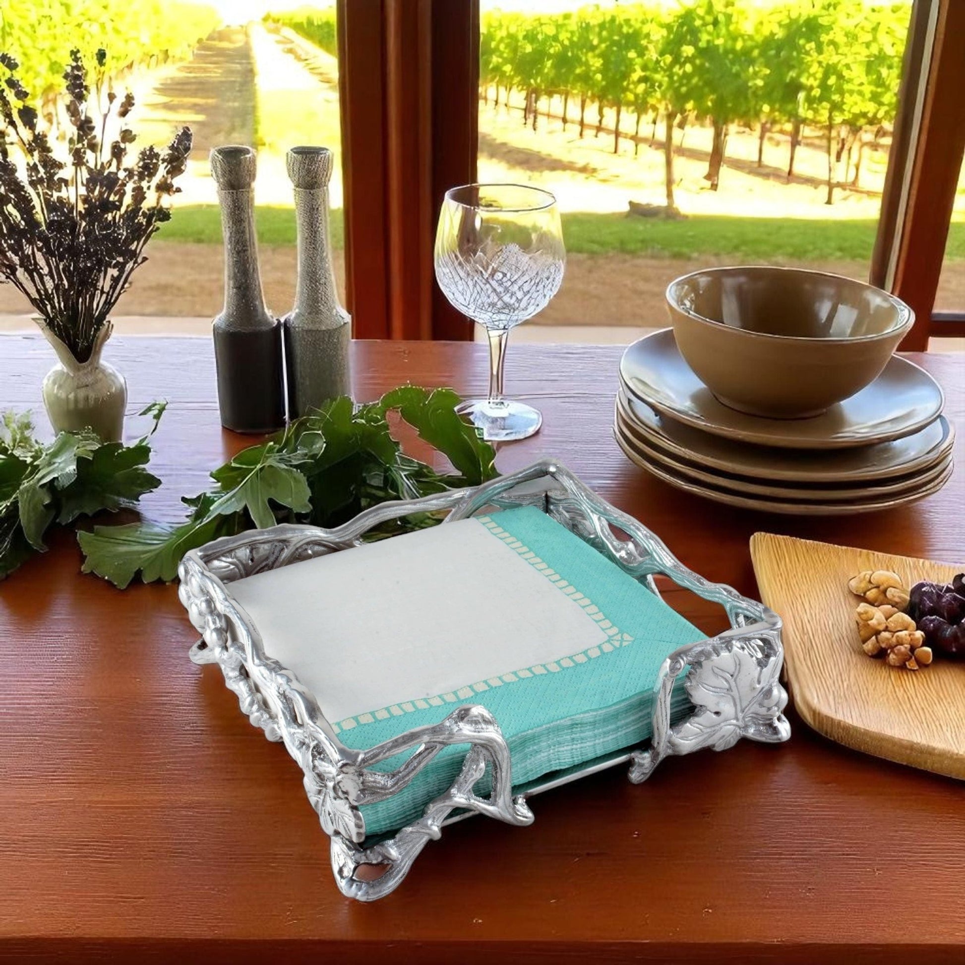 Grape Open Vine Napkin Box - themonogram manor 
