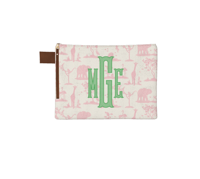 Zoo Toile Zipper Pouch - themonogram manor 