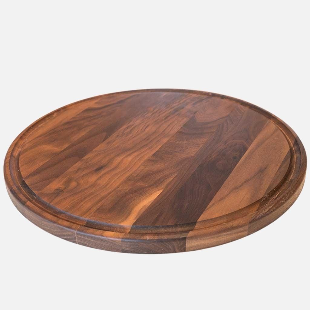 Large Round Walnut Wood Charcuterie Board - themonogram manor 