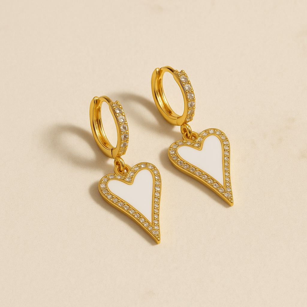 Modern Heart Drop Earrings - themonogram manor 
