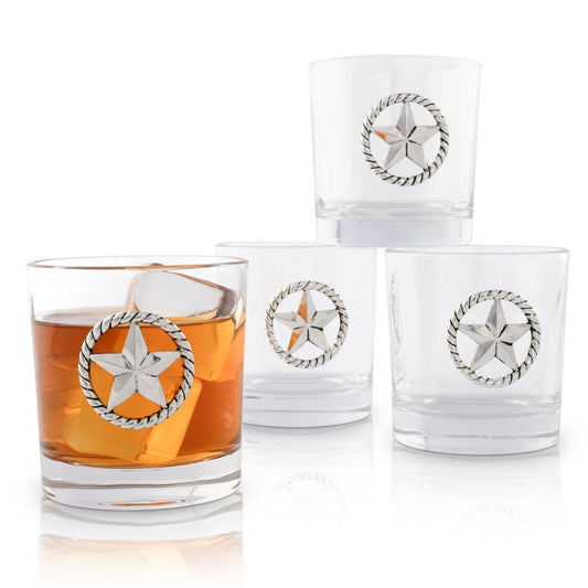 Western Star Bar Glasses Set of 4 - themonogram manor 