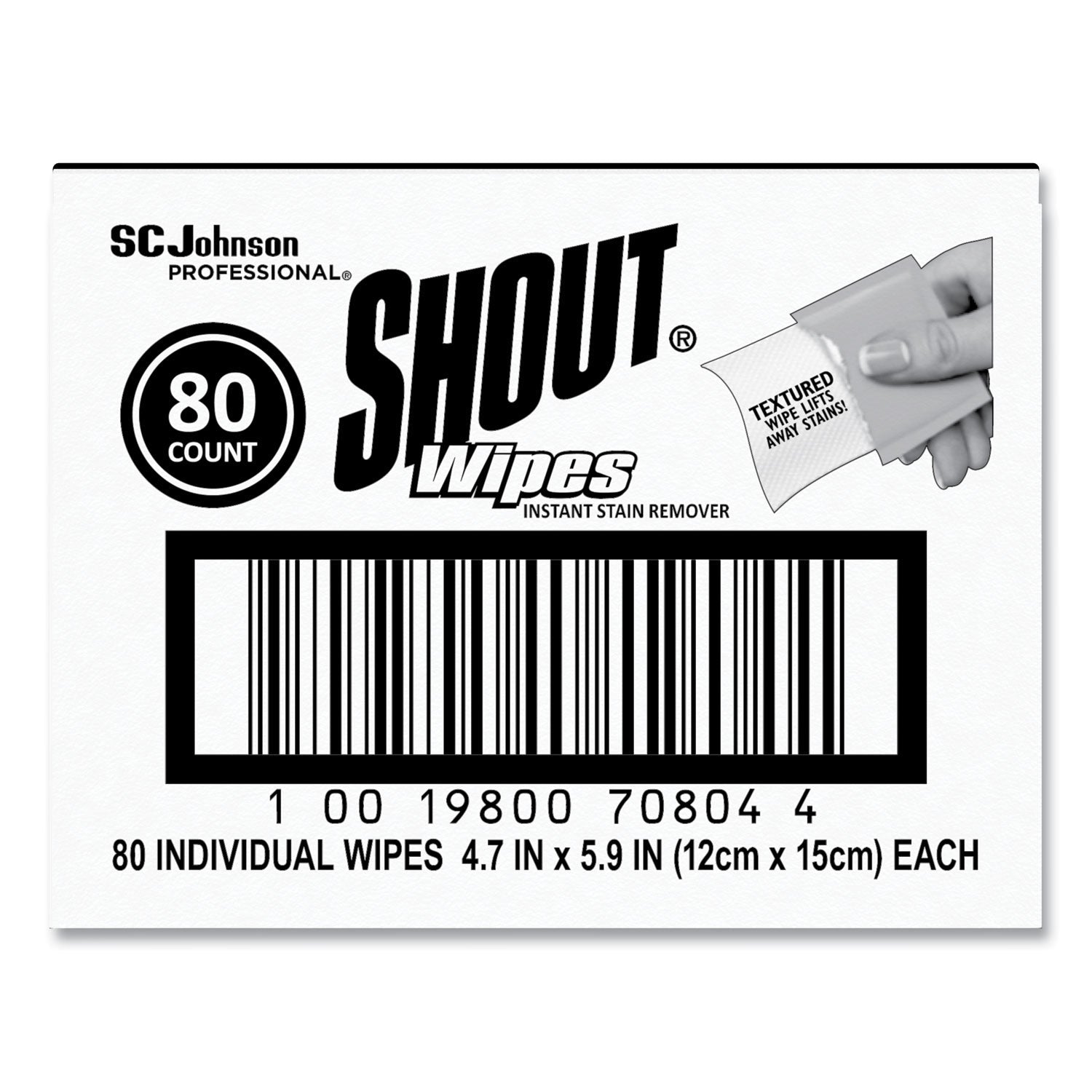 Shout Wipe and Go Instant Stain Remover, 4.7 x 5.9, 80 Packets/Carton - themonogram manor 