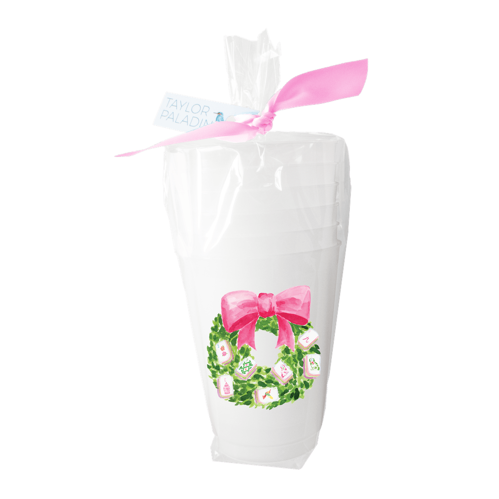 Mahjong Wreath Frosted Cup - themonogram manor 