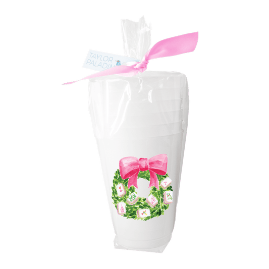 Mahjong Wreath Frosted Cup - themonogram manor 
