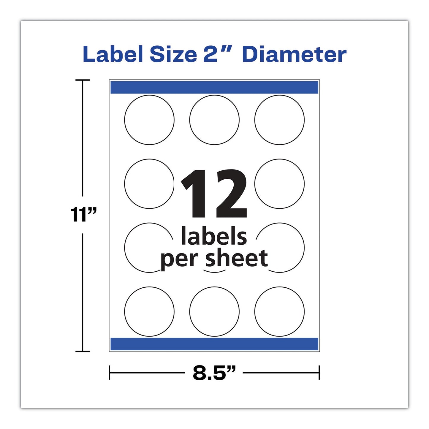 Avery Round Print - to - the Edge Labels with Sure Feed and Easy Peel, 2" dia, Glossy Clear, 120/PK - themonogram manor 