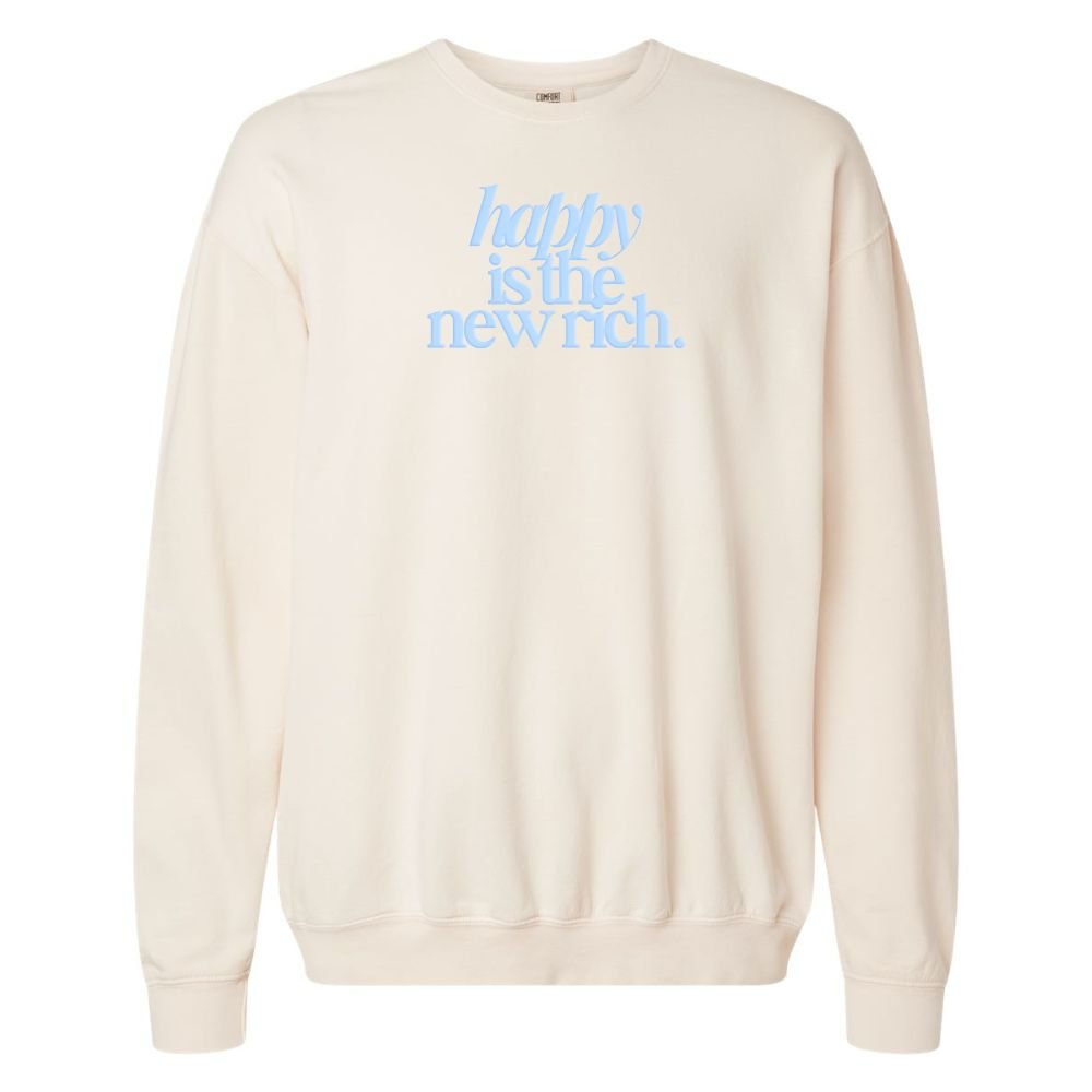 PUFF 'Happy Is The New Rich' Lightweight Sweatshirt - themonogram manor 