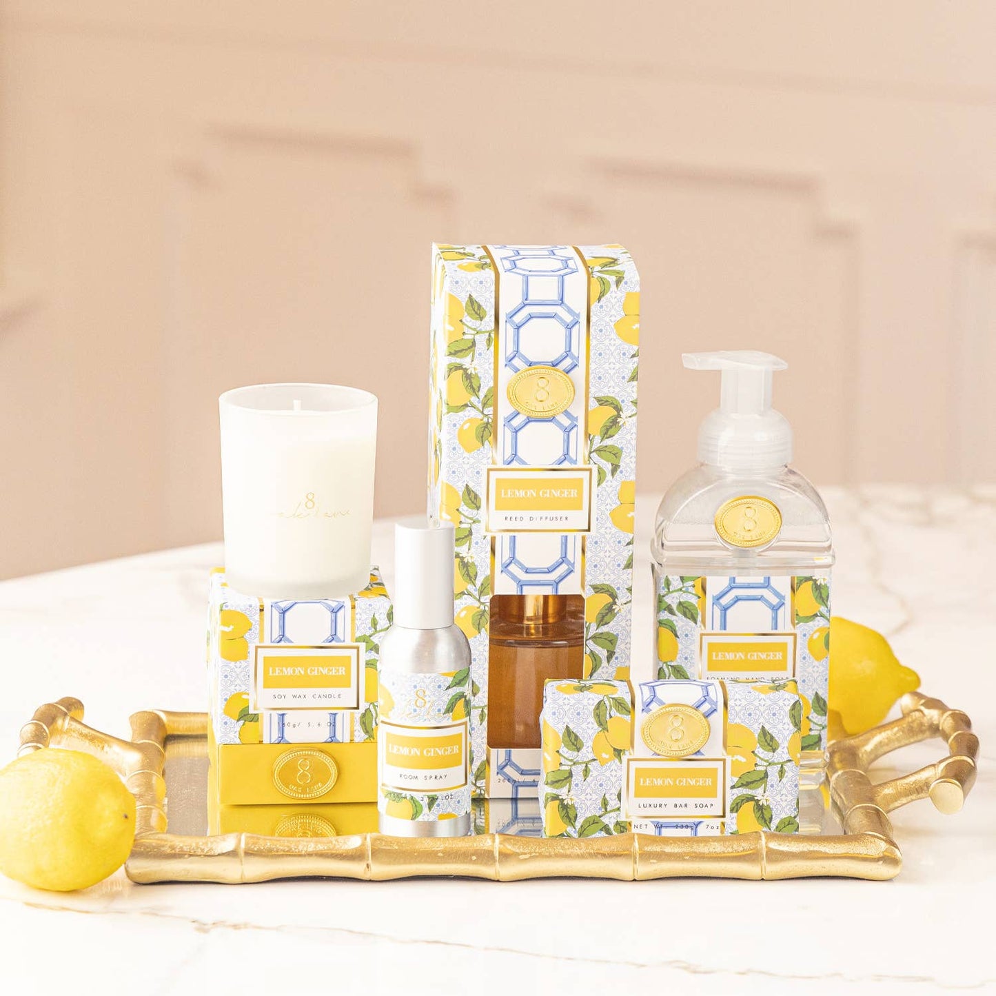 Lemon Ginger 5.6oz Soy Wax Candle - themonogram manor 
