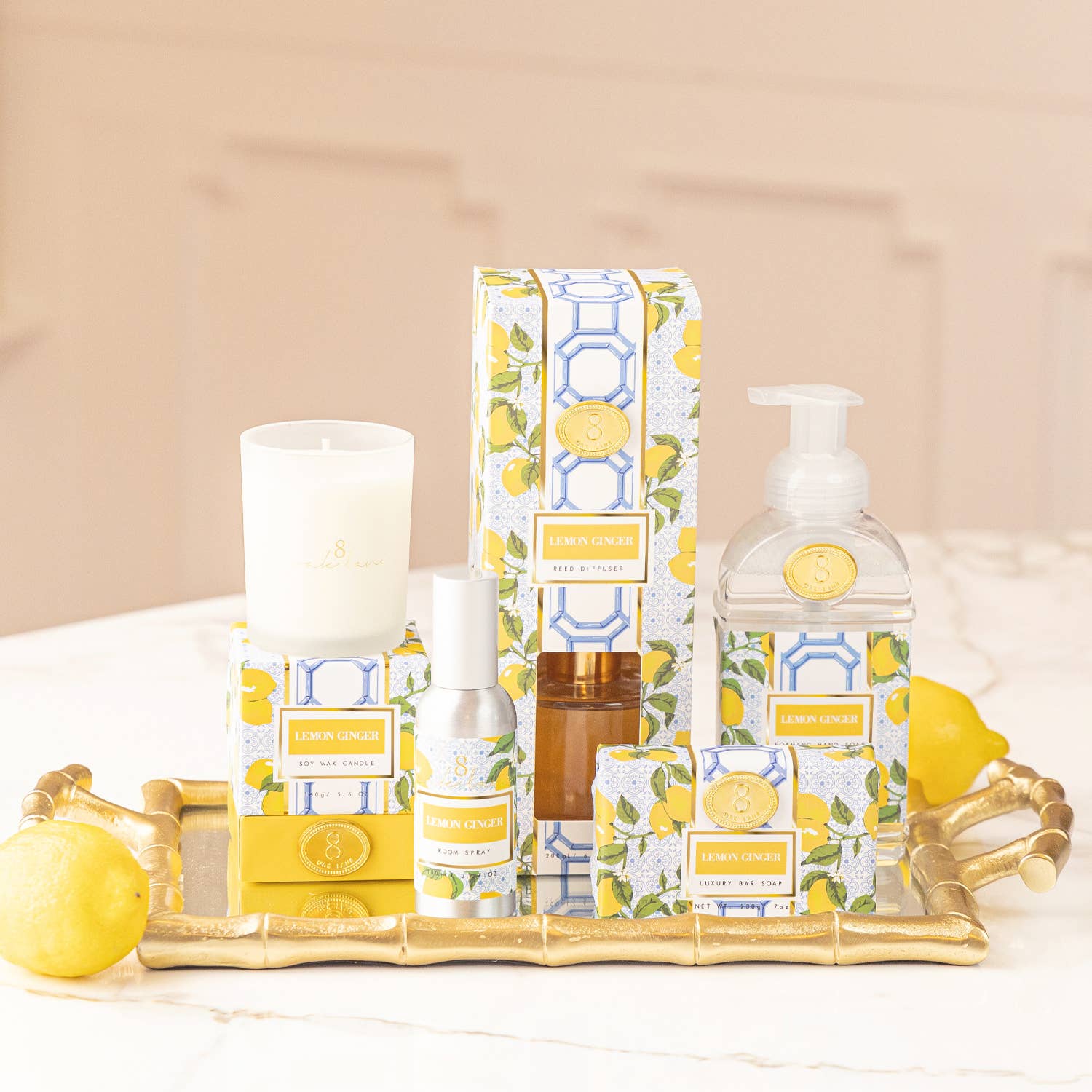 Lemon Ginger 5.6oz Soy Wax Candle - themonogram manor 