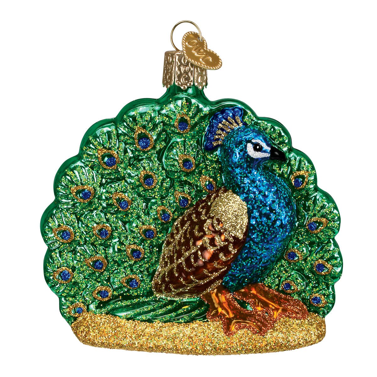 Proud Peacock Christmas Ornament - themonogram manor 