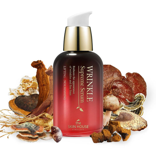 Wrinkle Supreme Serum 0.67 Fl. Oz. Trial-Size, Korean Red Ginseng, Mushrooms | Firming, Lifting, Fine Lines | Korean Skin Care, K-Beauty, 20Ml - themonogram manor 