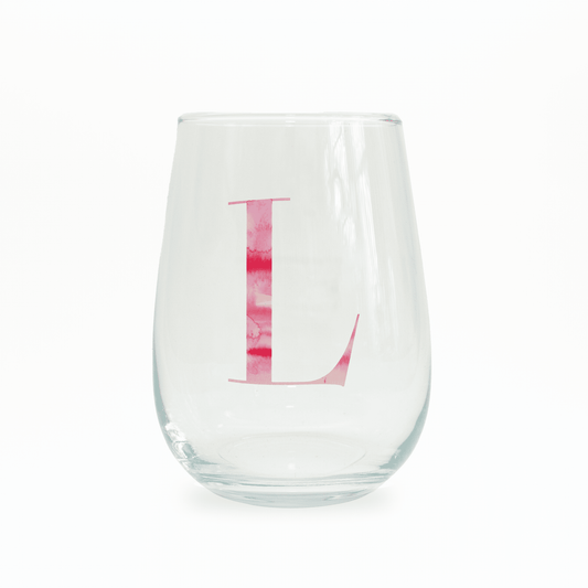 L Monogram Stemless Wine Glass - themonogram manor 