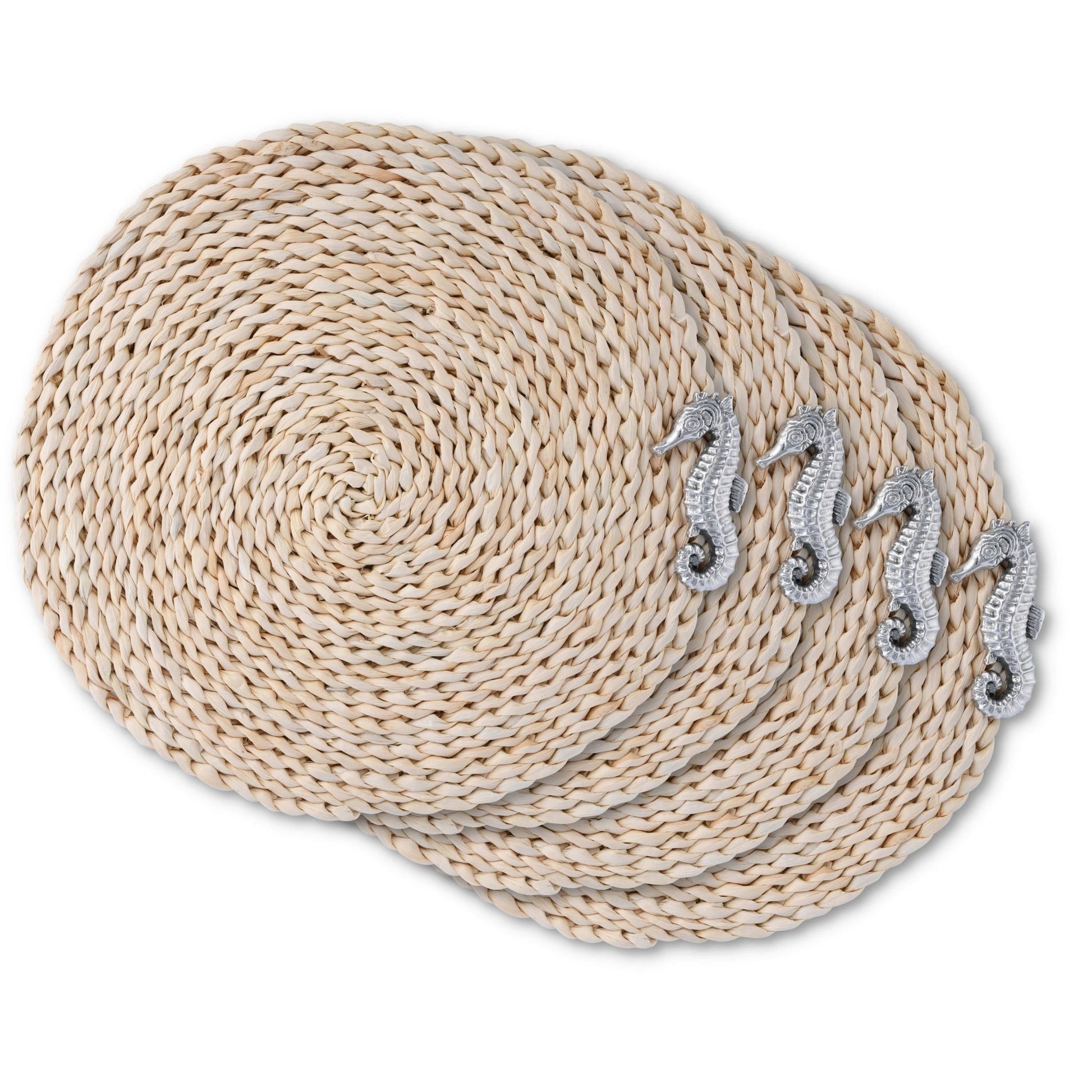 Sea Horse Twisted Seagrass Placemats - set of 4 - themonogram manor 