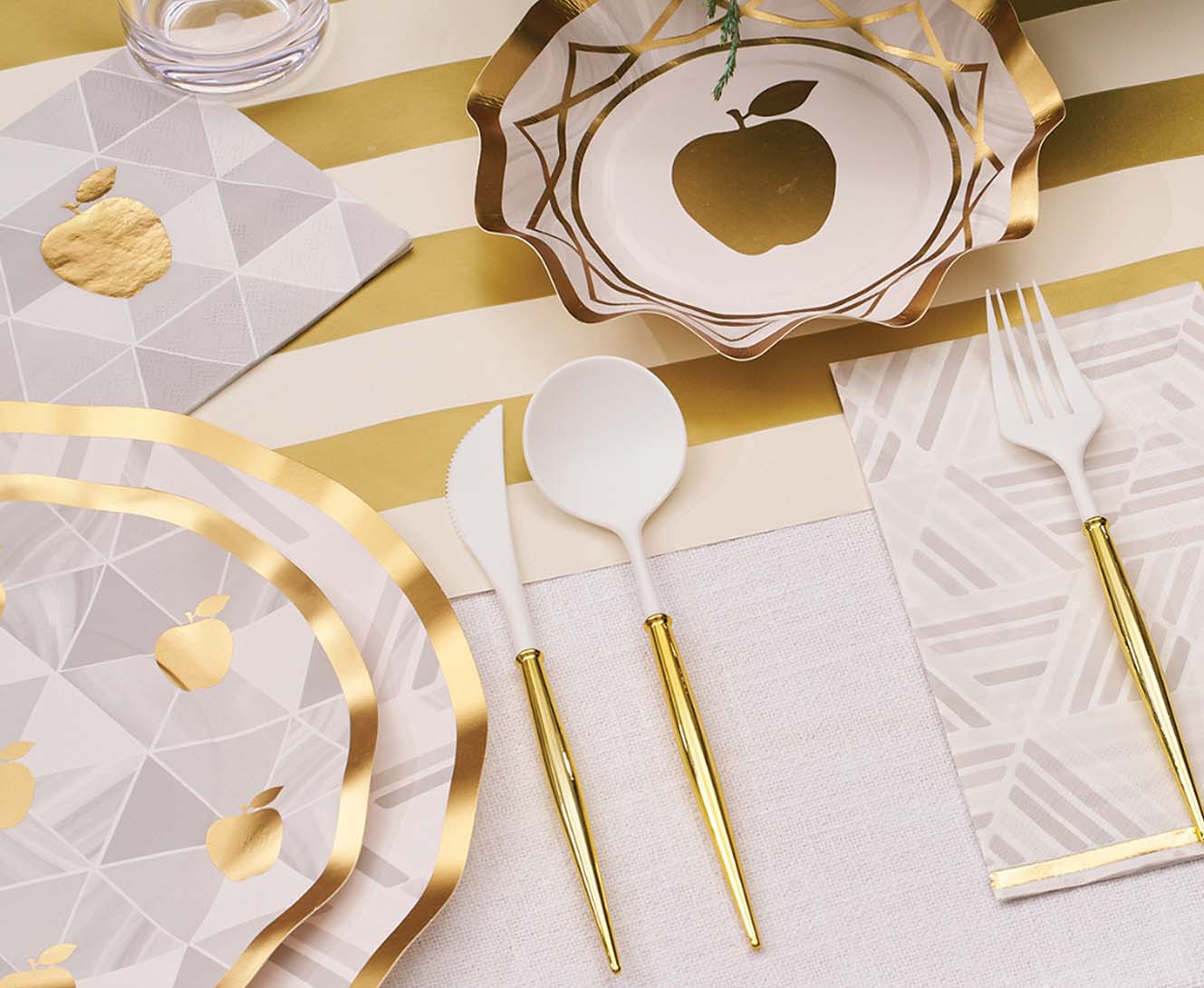 Gold Bella Assorted Plastic Cutlery/24pc, Service for 8 - themonogram manor 