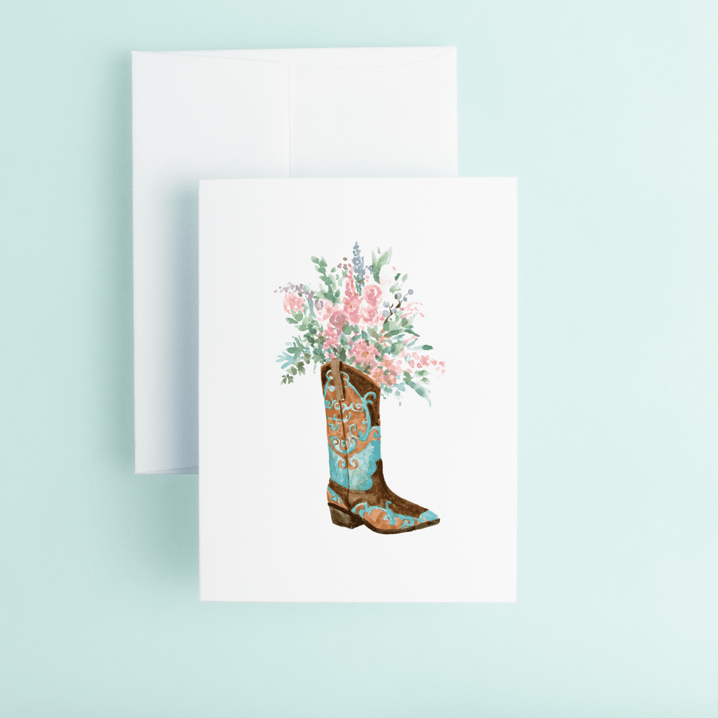 Blue Boot With Flowers - themonogram manor 