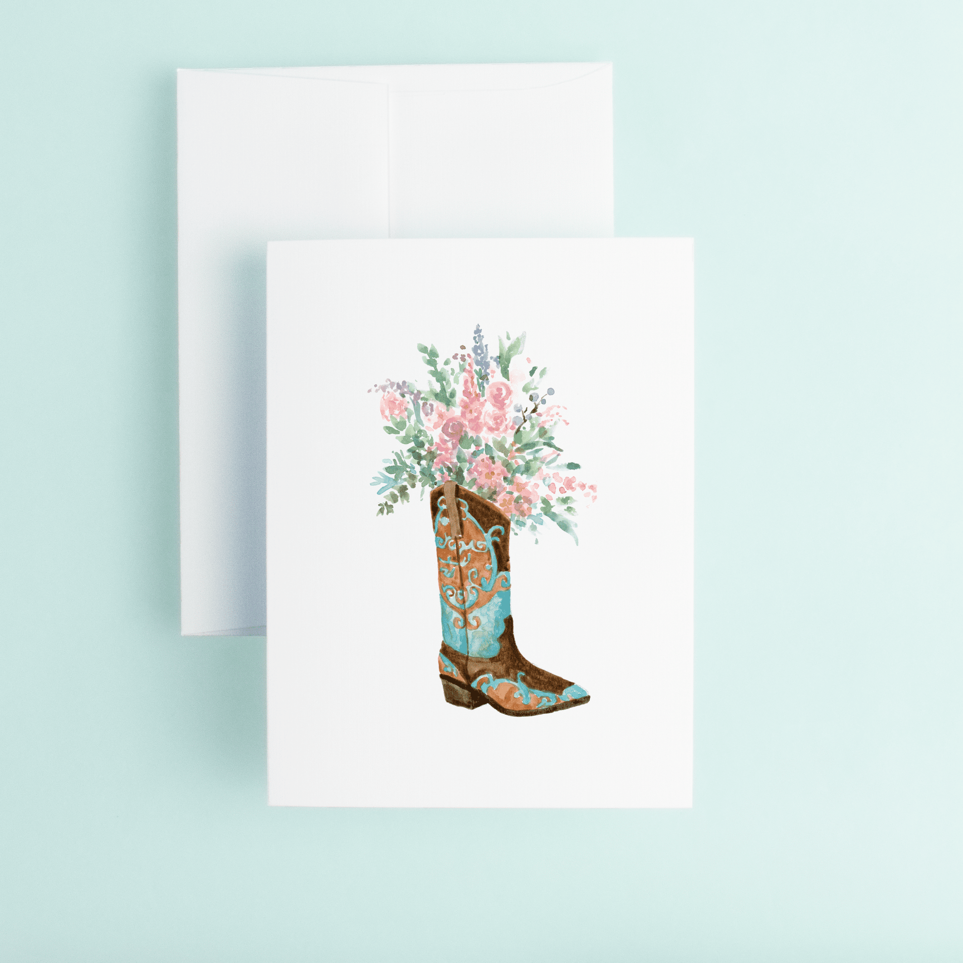 Blue Boot With Flowers - themonogram manor 