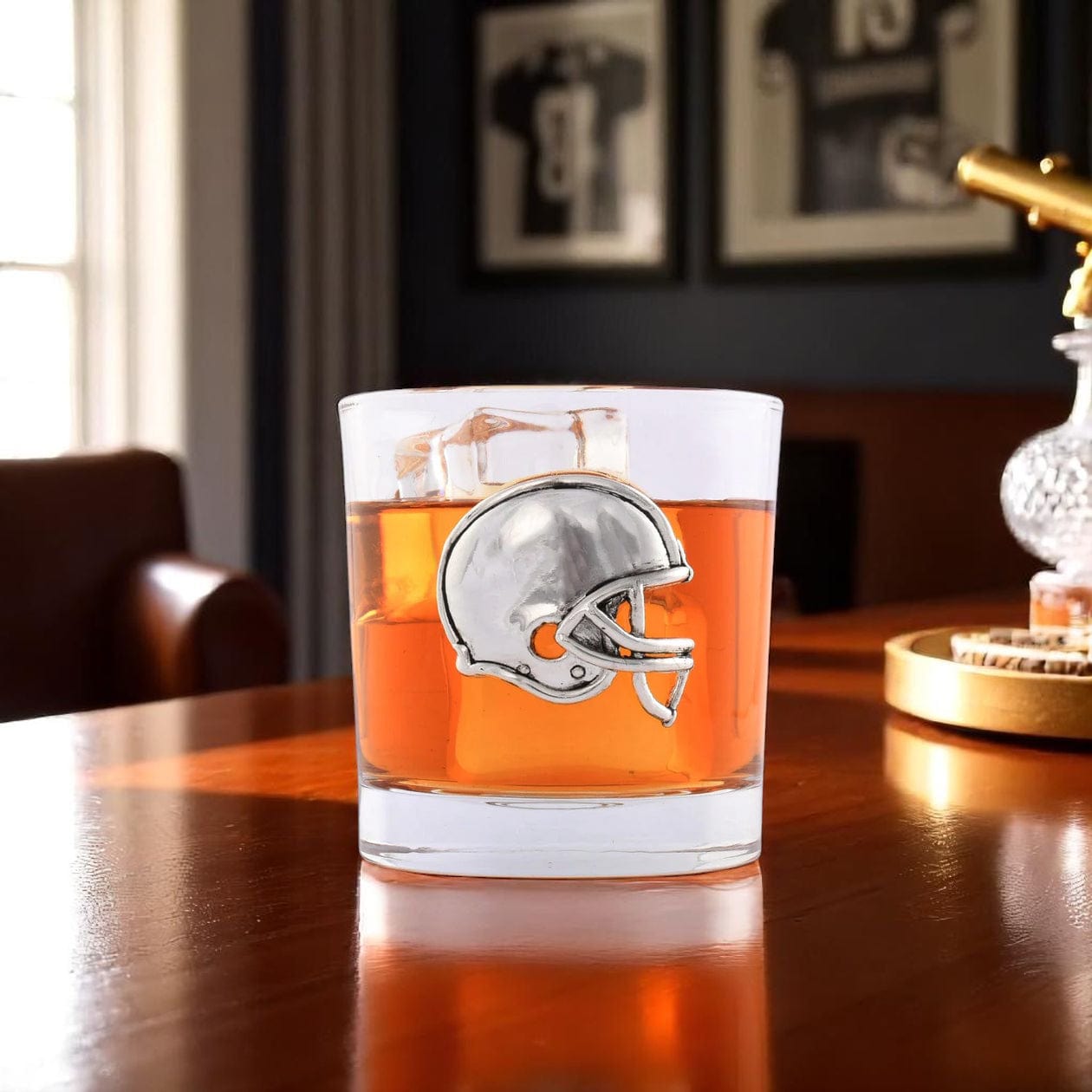 Football Helmet Bar Glasses Set of 4 - themonogram manor 