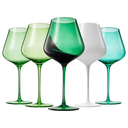 Stagioni Stemmed Wine Glassware, Thai Islands, Set of 5 - themonogram manor 