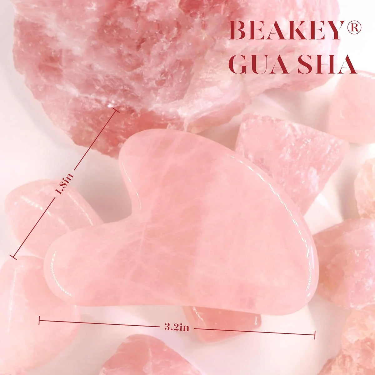 Jade Roller & Gua Sha, Natural Jade Face Roller Gua Sha Facial Tools Skin Care Massager, Pink - themonogram manor 