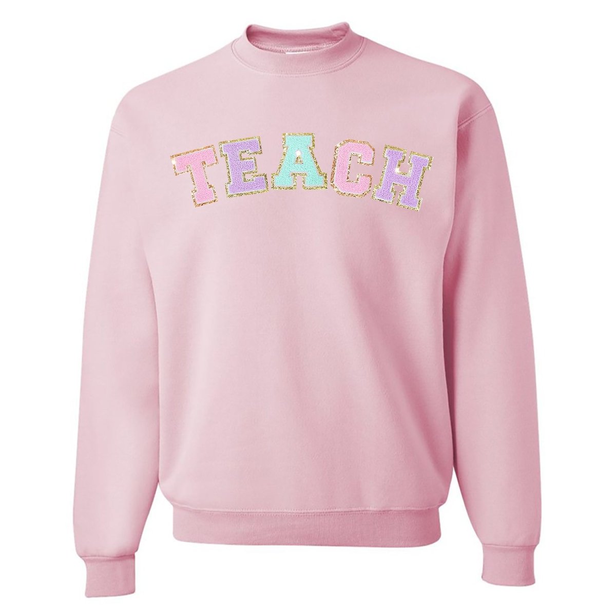 Teach Letter Patch Crewneck Sweatshirt - themonogram manor 