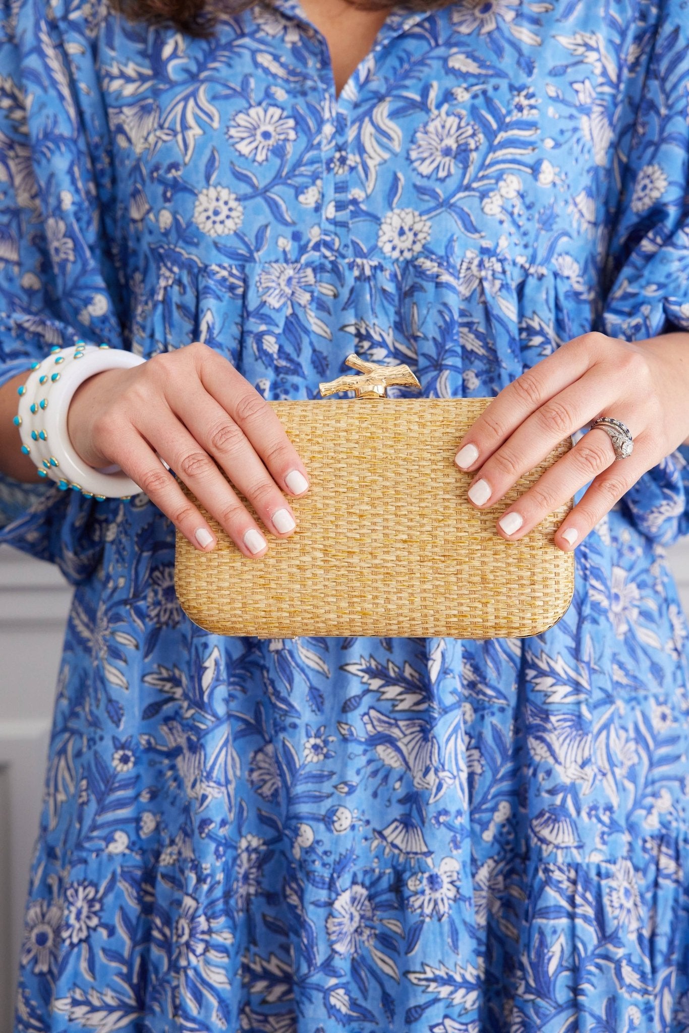 CORAL WOVEN CLUTCH - themonogram manor 