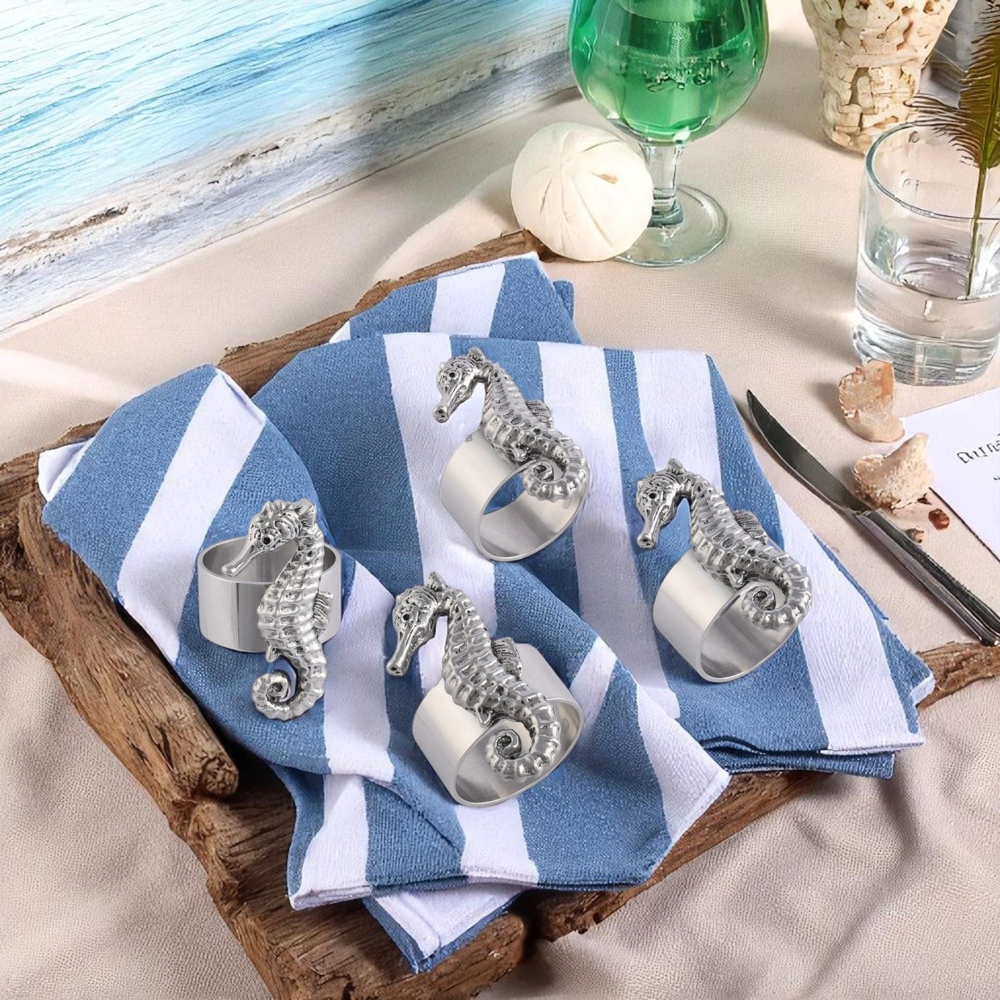 Sea Horse Napkin Rings - set of 4 - themonogram manor 
