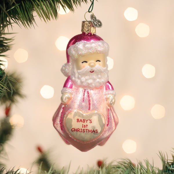 Baby Girl's 1st Santa Lovey Ornament - themonogram manor 