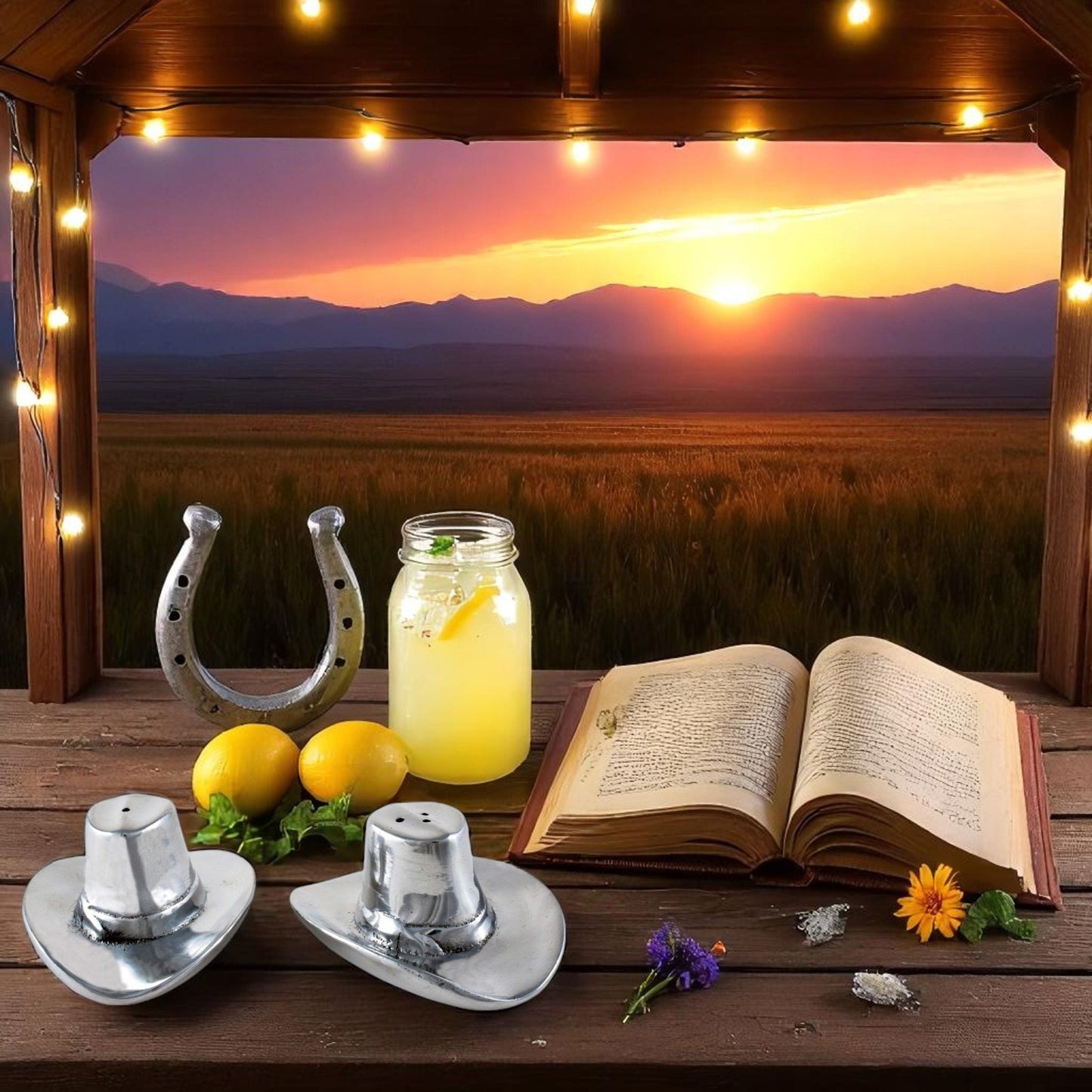 Cowboy Hat Salt and Pepper Set - themonogram manor 