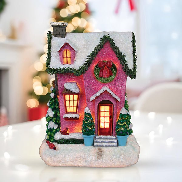 Holiday House Lighted Figurine - themonogram manor 