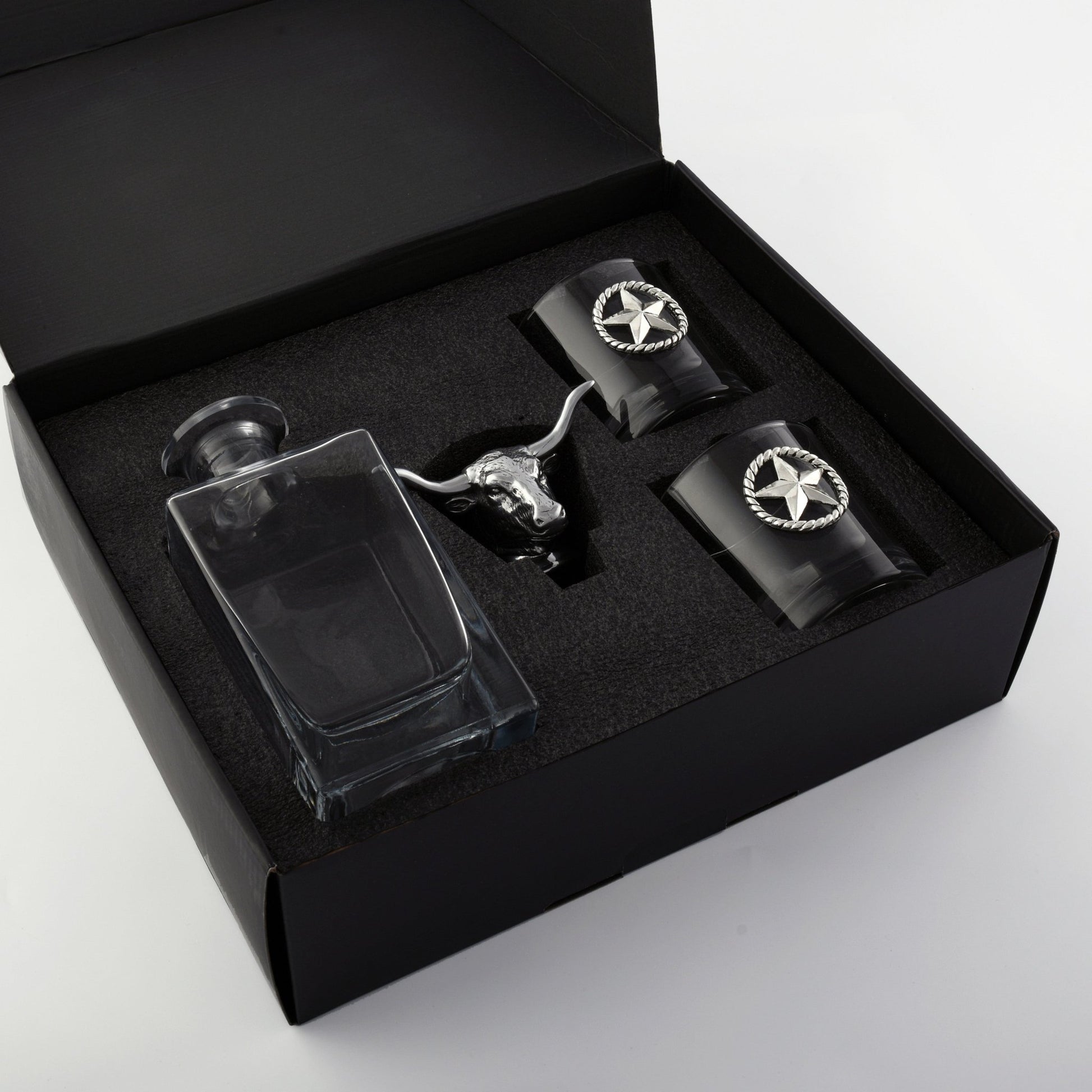 Longhorn Decanter Set with Pair of Glasses - themonogram manor 