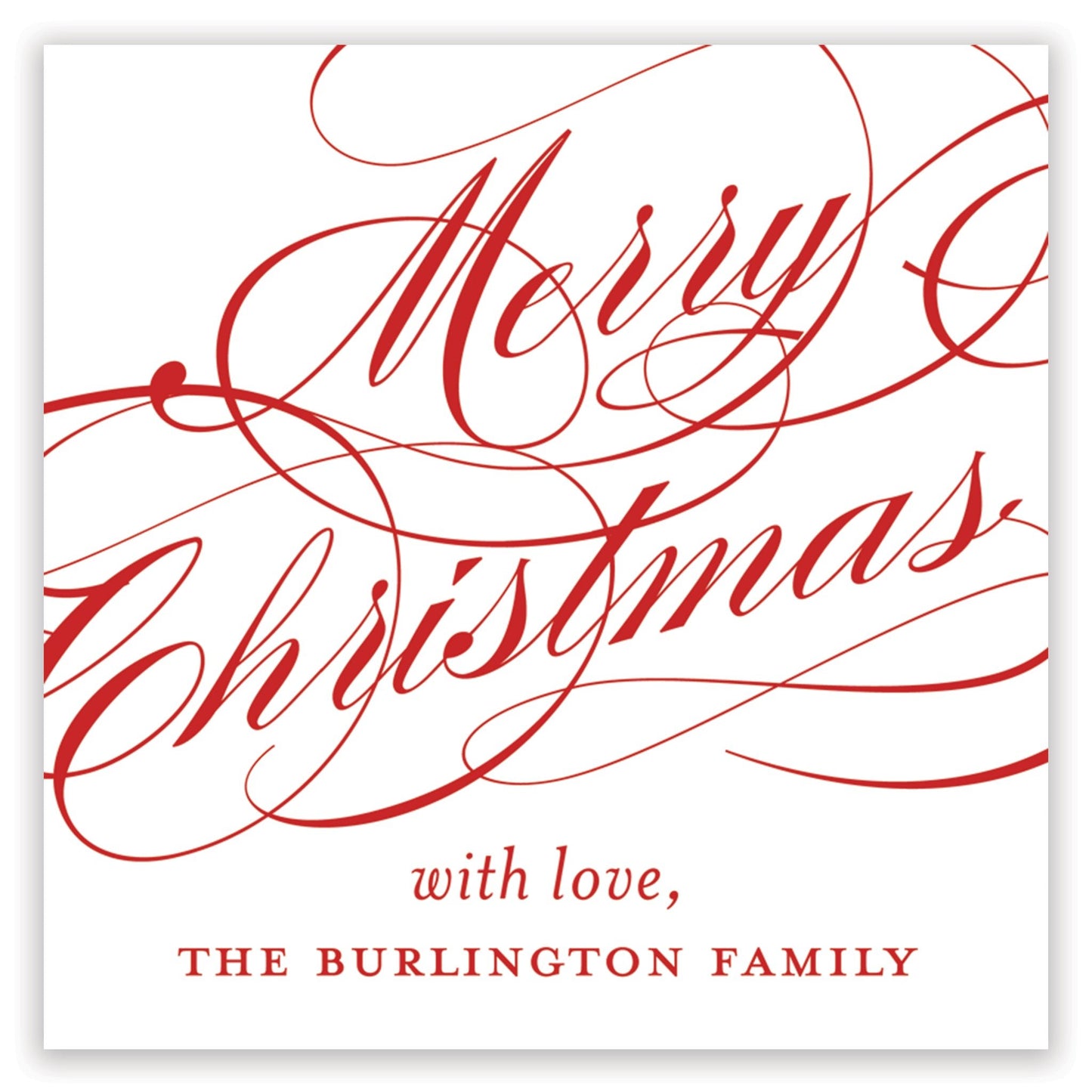 red christmas script enclosure card - themonogram manor 