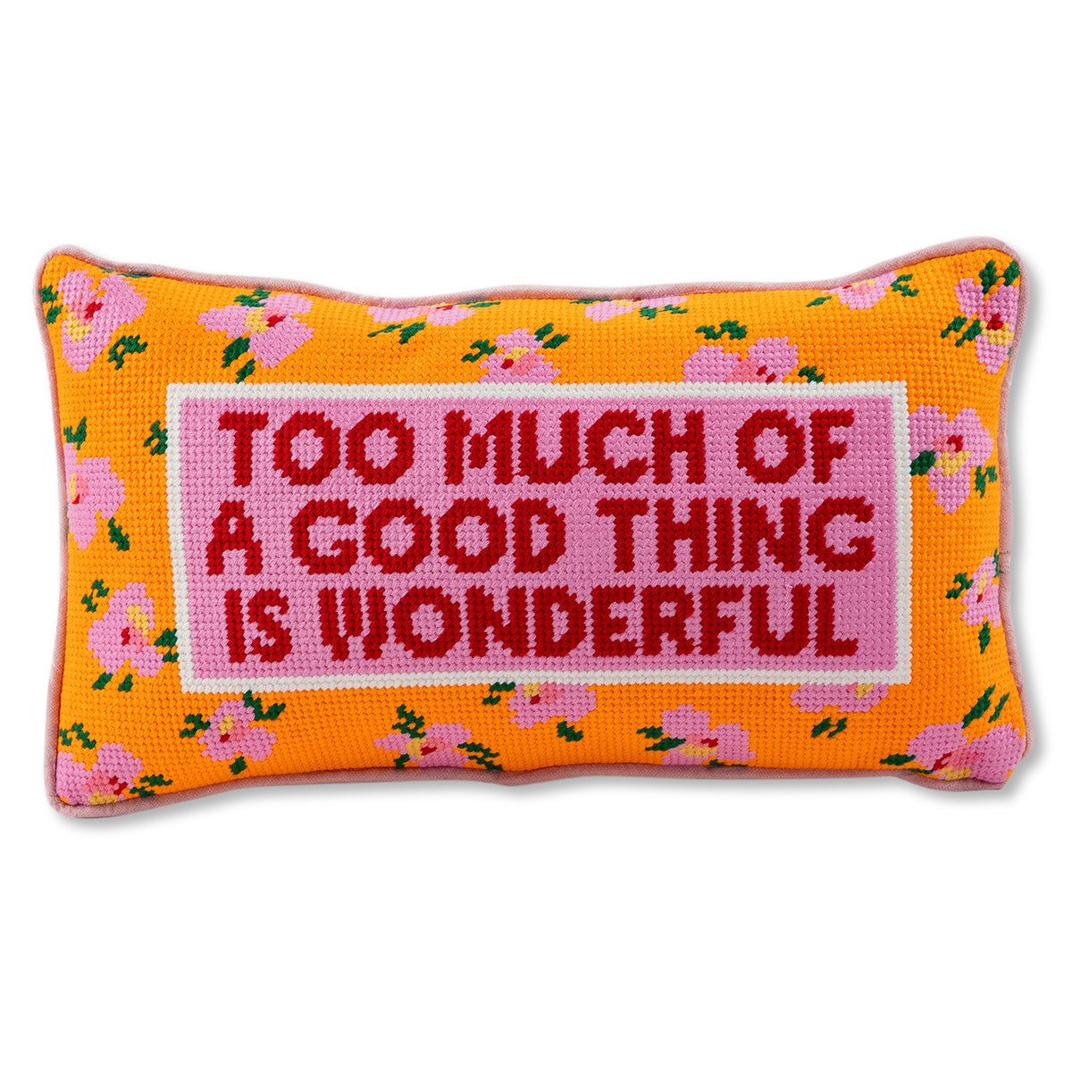 Too Much Needlepoint Pillow - themonogram manor 