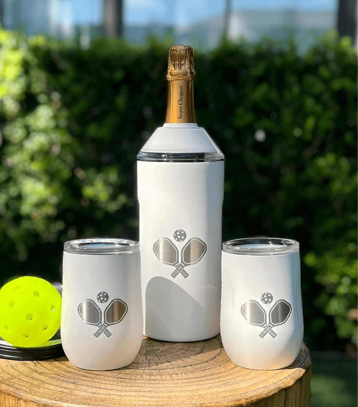 Limited Edition Pickleball Wine Set In White - themonogram manor 