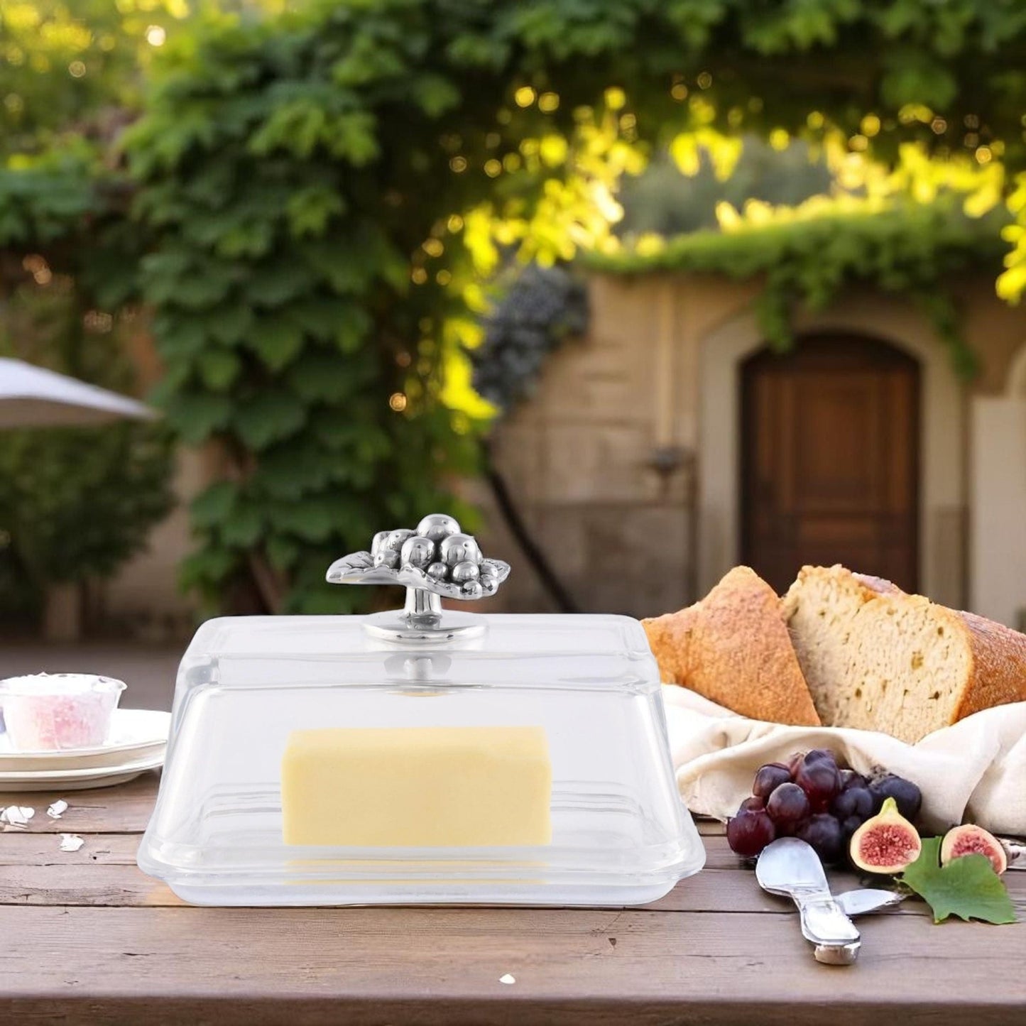 Glass Butter Dish - Grape - themonogram manor 