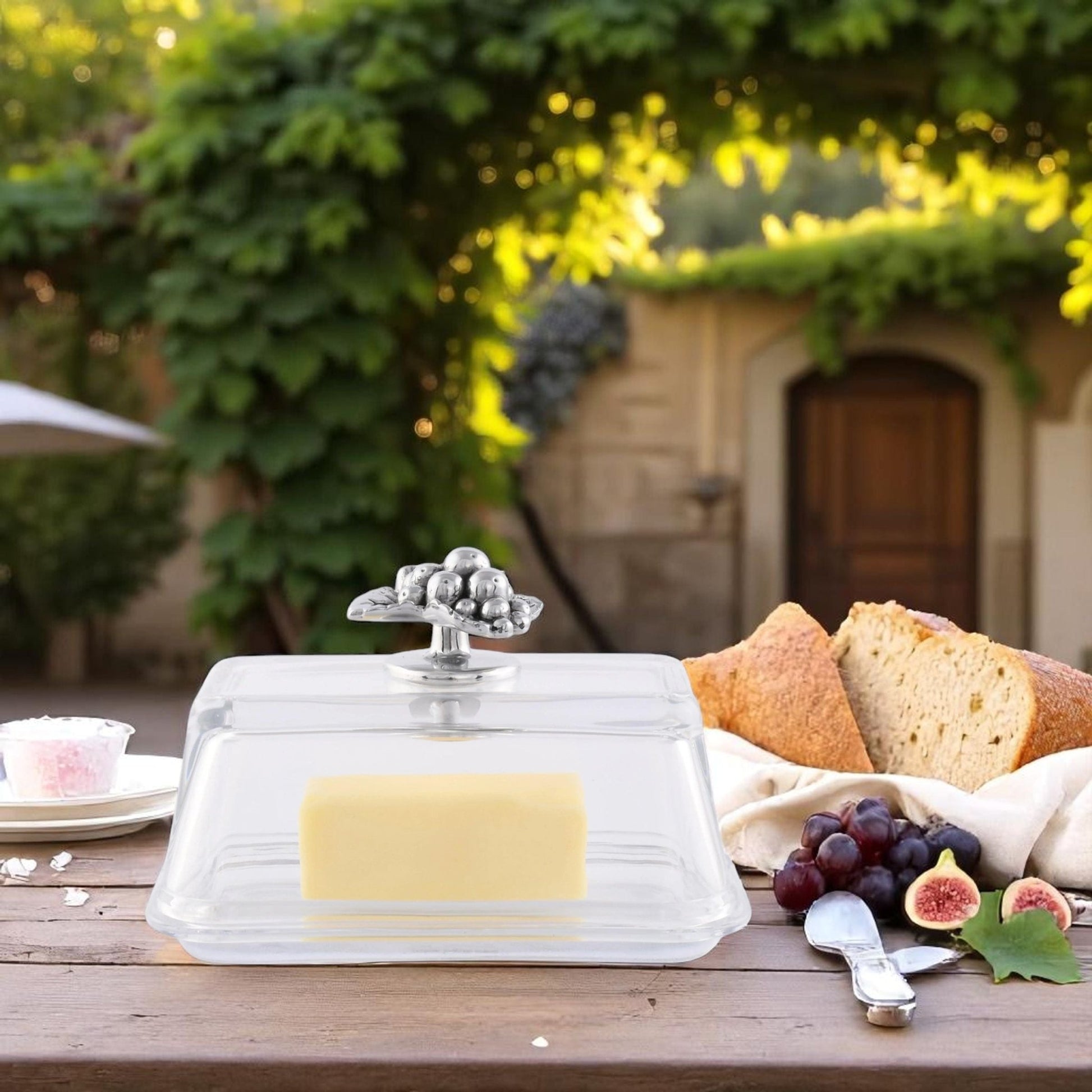 Glass Butter Dish - Grape - themonogram manor 