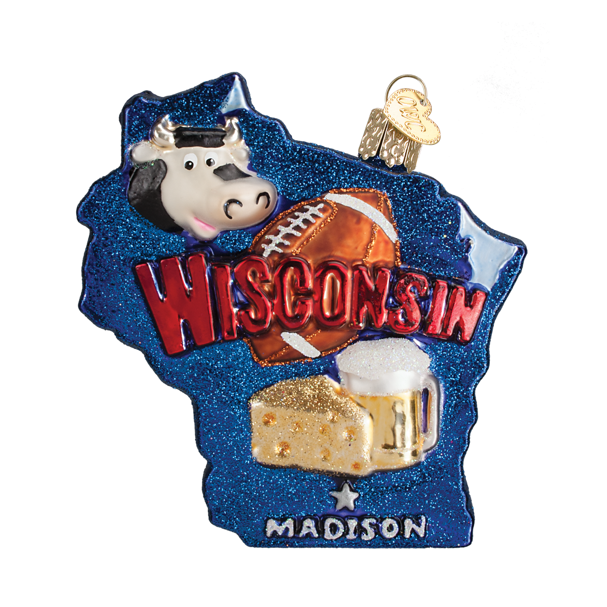State Of Wisconsin Ornament - themonogram manor 